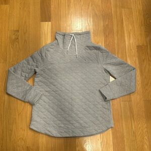 Vineyard Vines Polyester/Cotton Cowl Neck Quilted Pullover (Women's Small) Gray